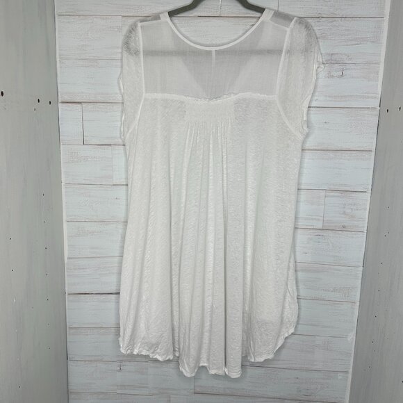 Free People Highland Tee Oversized Swing Knit Top Casual Linen Blend Size Medium - Picture 4 of 11